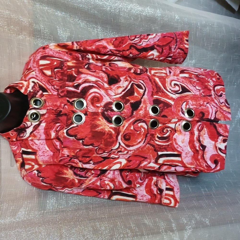 Parsley And Sage Multi Color Jacket, Hook Closure… - image 1